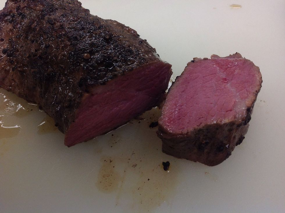 Cooked to a uniform 128 rare