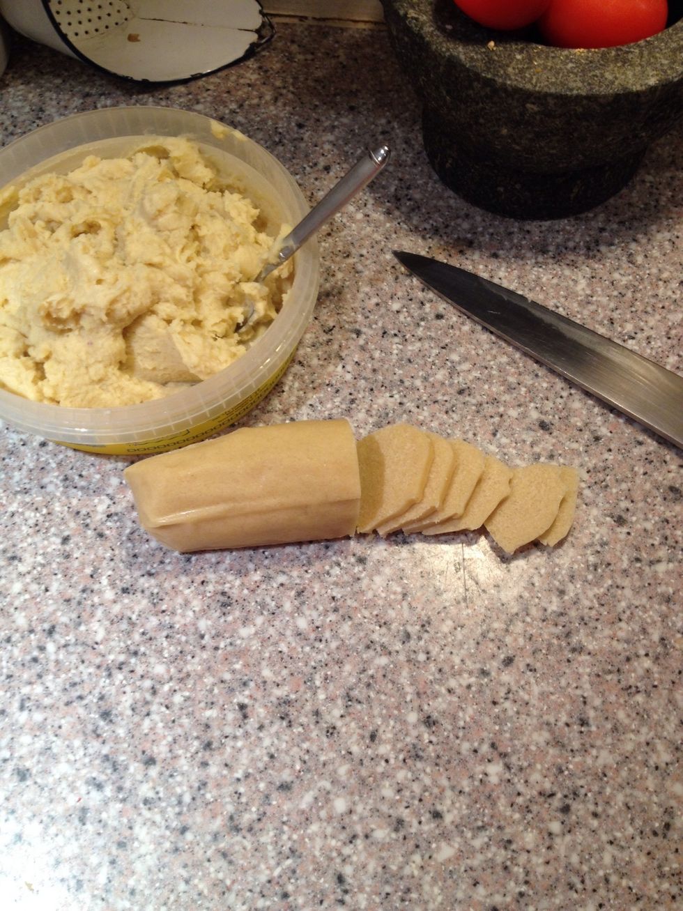 Cookie dough: mix flour, sugar and baking powder. Rub the room temperature butter into the flour. Add the egg and combine just until you have an lump of dough. Refrigerate the dough for 1-2 hours.