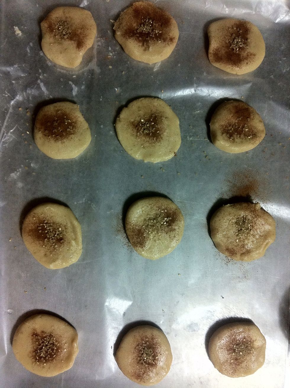 Cookies before they went into a 400\u00b0F oven, for 8-10 min.