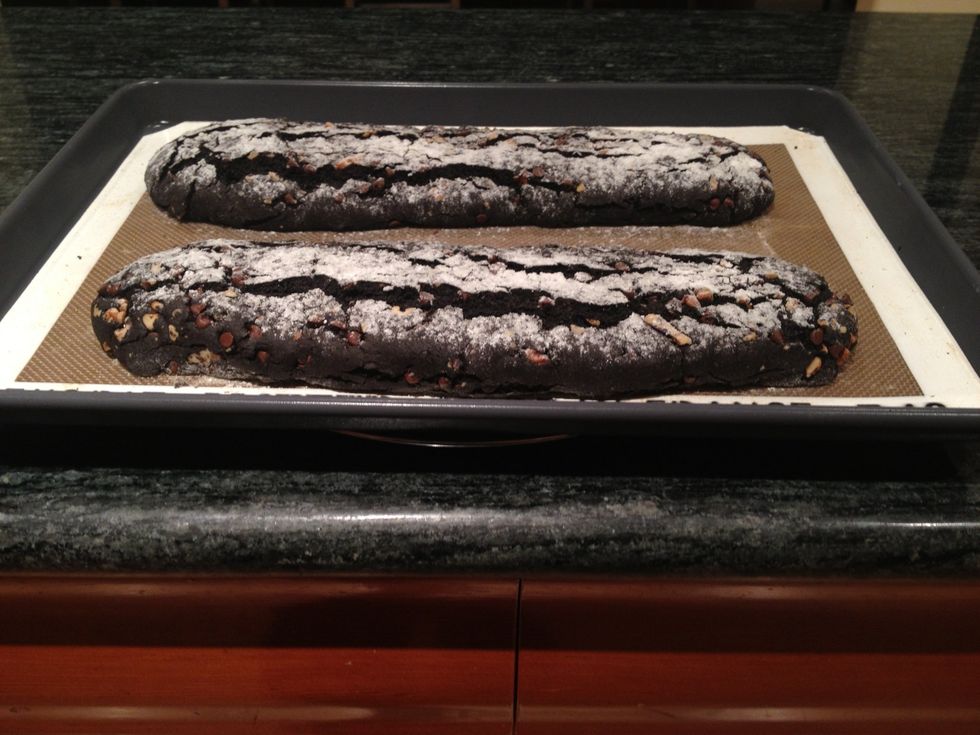 Cool biscotti on baking sheet 5 minutes.