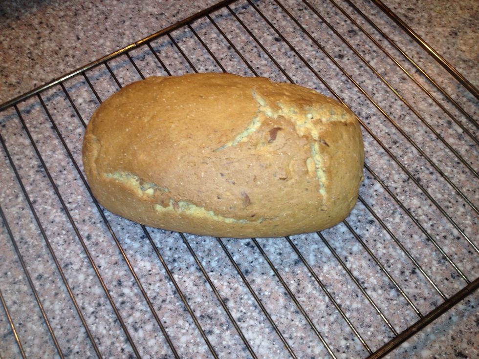 Cool bread for 10 minutes and lower the heat in the oven to 300f