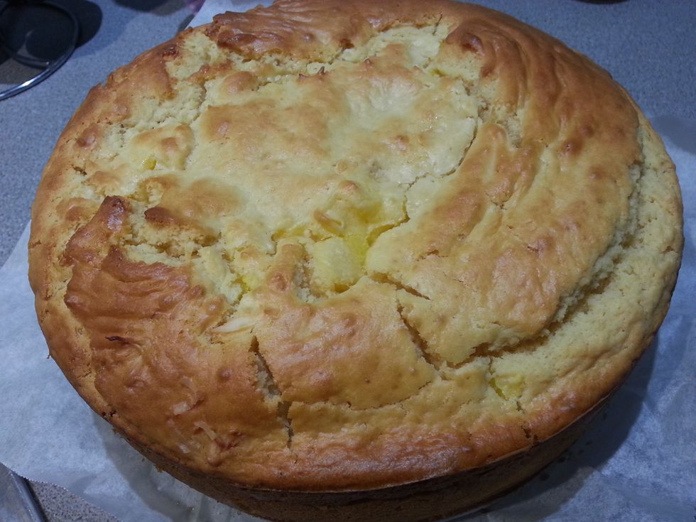 Cool completely in pan. Lift from pan and serve. One of the things that Iove about this cake is the crust. When you start slicing a piece you can hear the crunch of the batter.