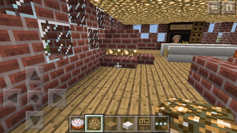 Cool looking fire place (can't use fire because it will burn the wood floor