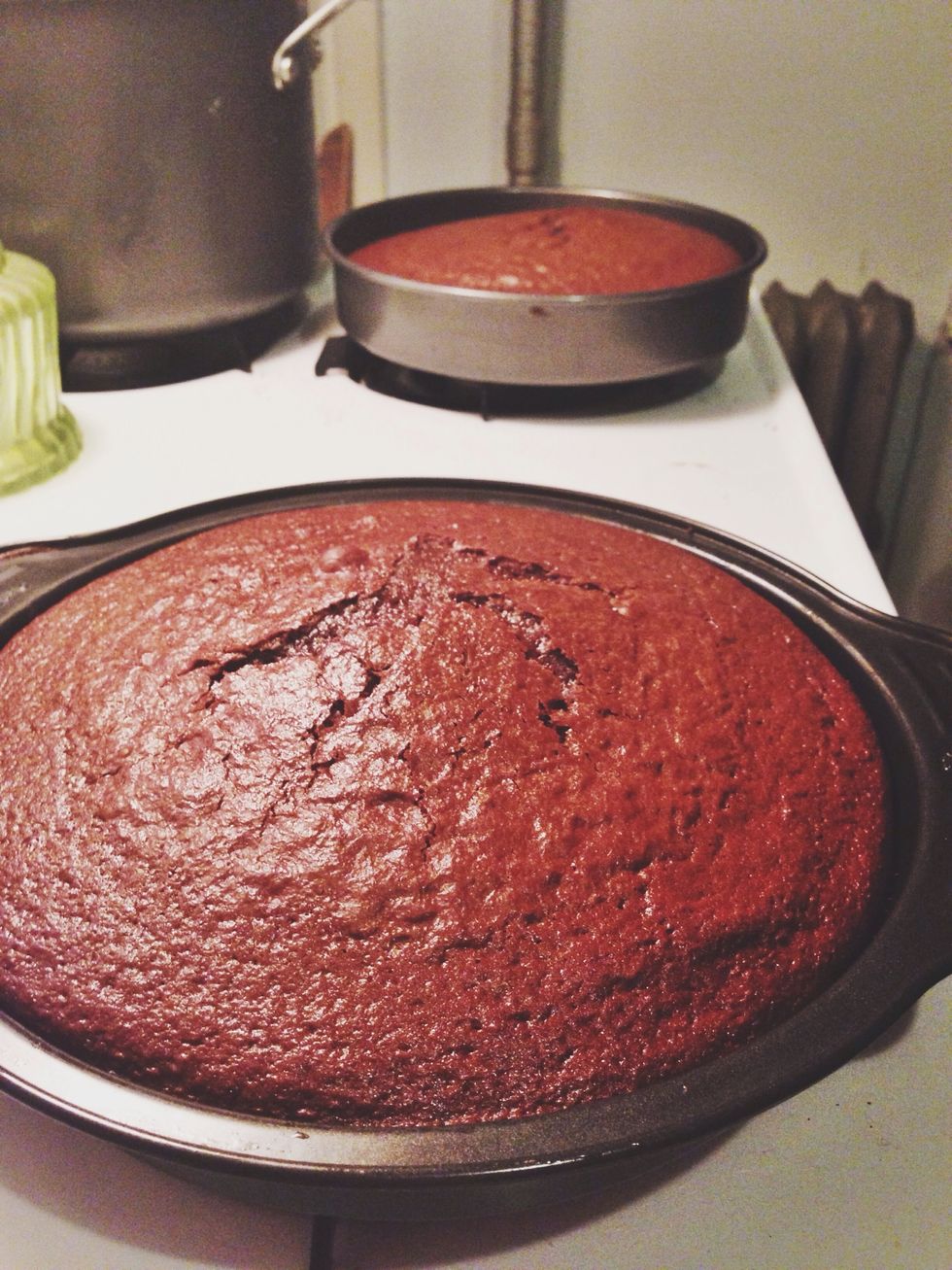 Cool the cakes in the pans on wire racks 15 minutes, and then remove the cakes and cool completely.
