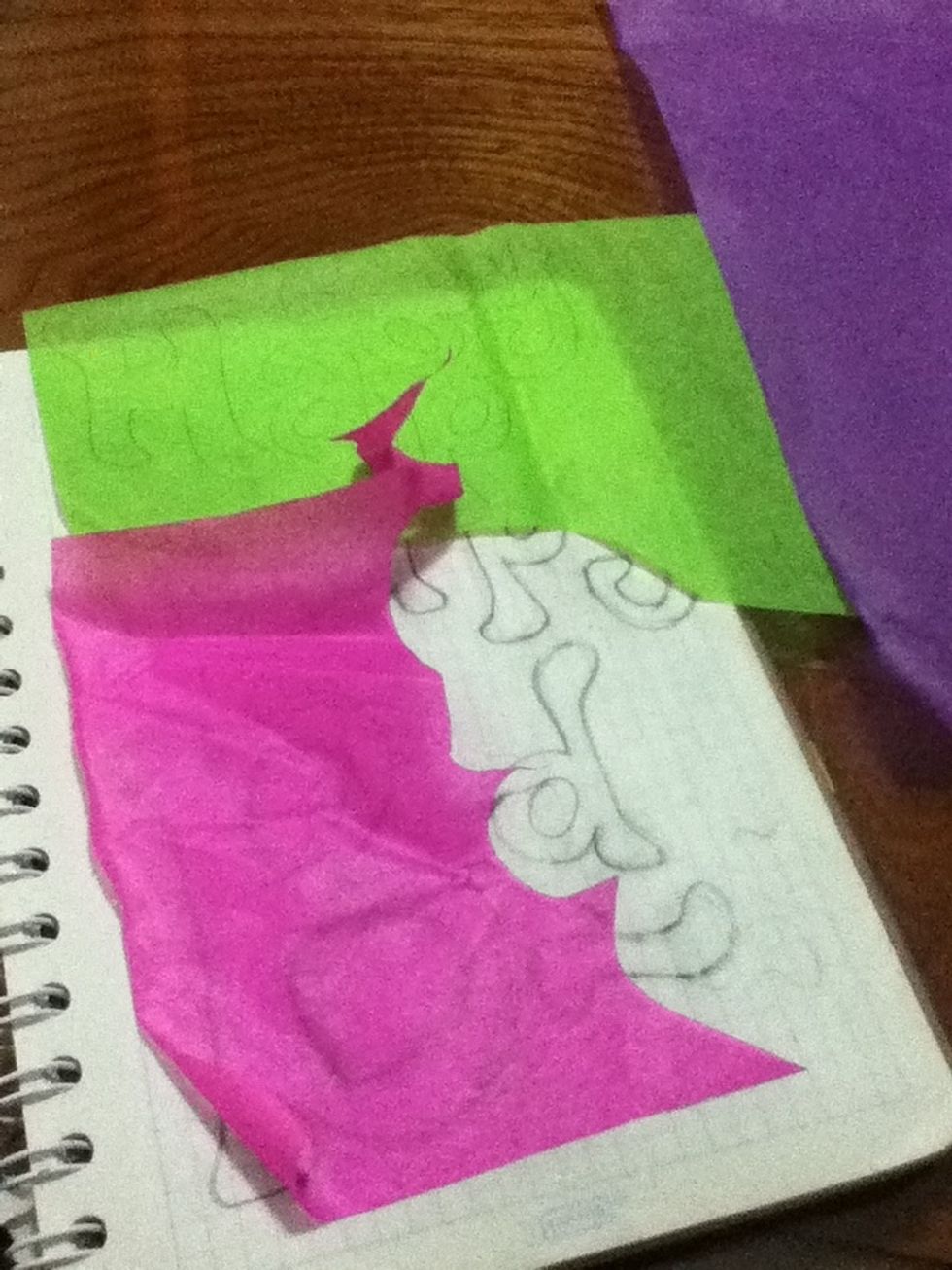 Copy the letter into the color paper.
