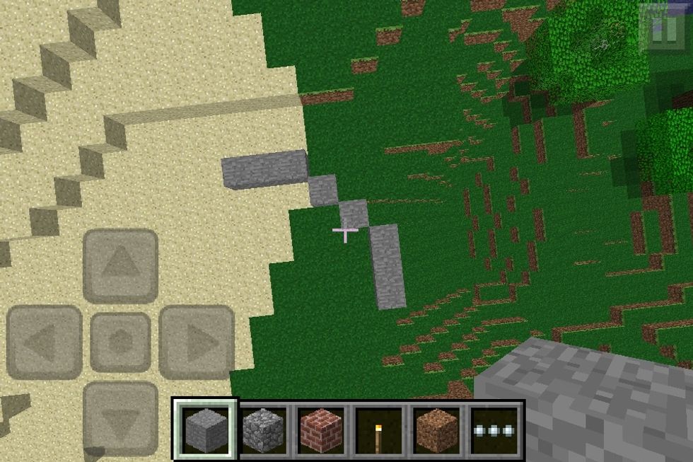 Copy the part of the circle with blocks, repeat with the other 4 parts until you have a circle