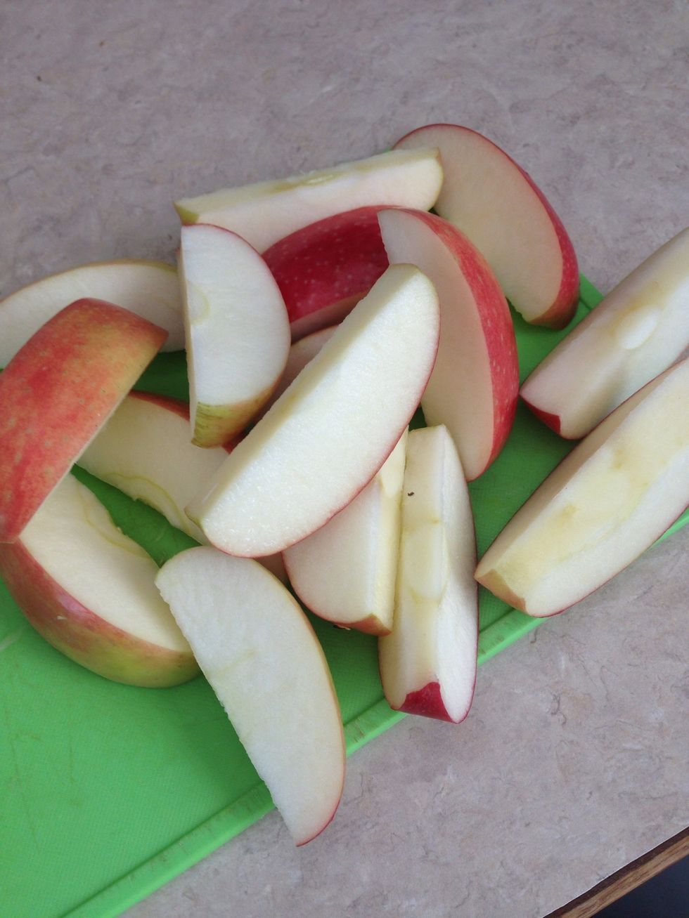 Core and cut apples into eighths