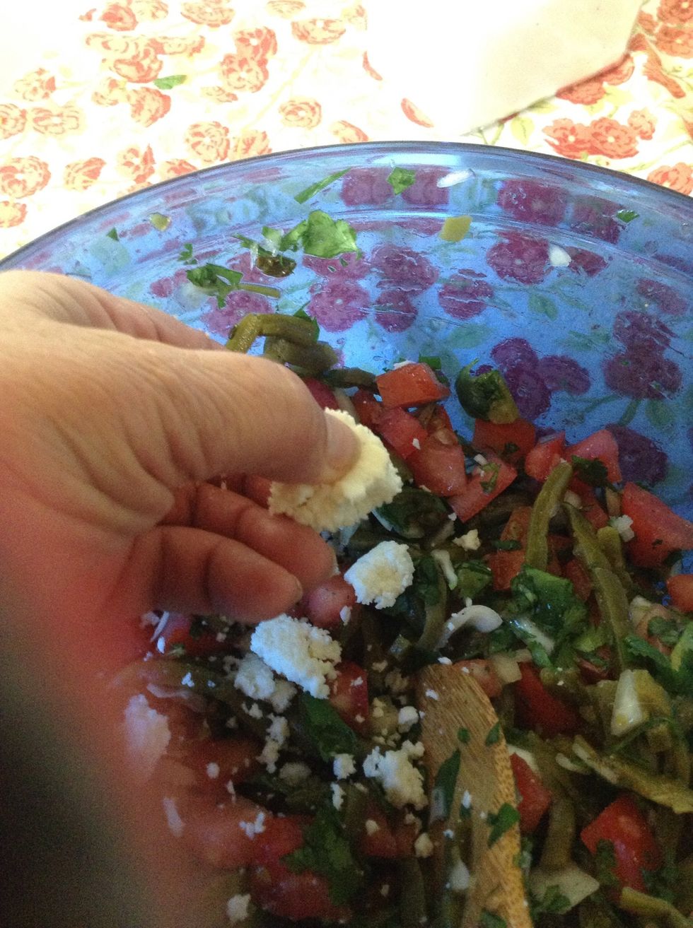 Cotija cheese is white, salty, and somewhat granular. It's similar in flavor and texture to feta cheese but has more in common with Parmigiano-Reggiano, earning it the nickname \u201cMexican Parmesan.\u201d