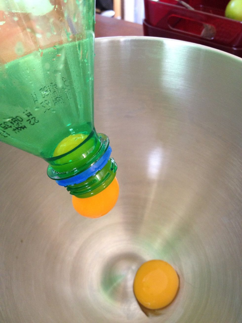 couldn't find my egg separator, ao I just used a makeshift yolk picker