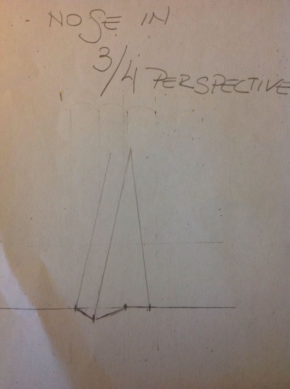 Counting from left to right, we draw 2 parallel lines between the point number one and two a a you can see in the picture.Now we draw another one since the fourth point,join the line making a triangle