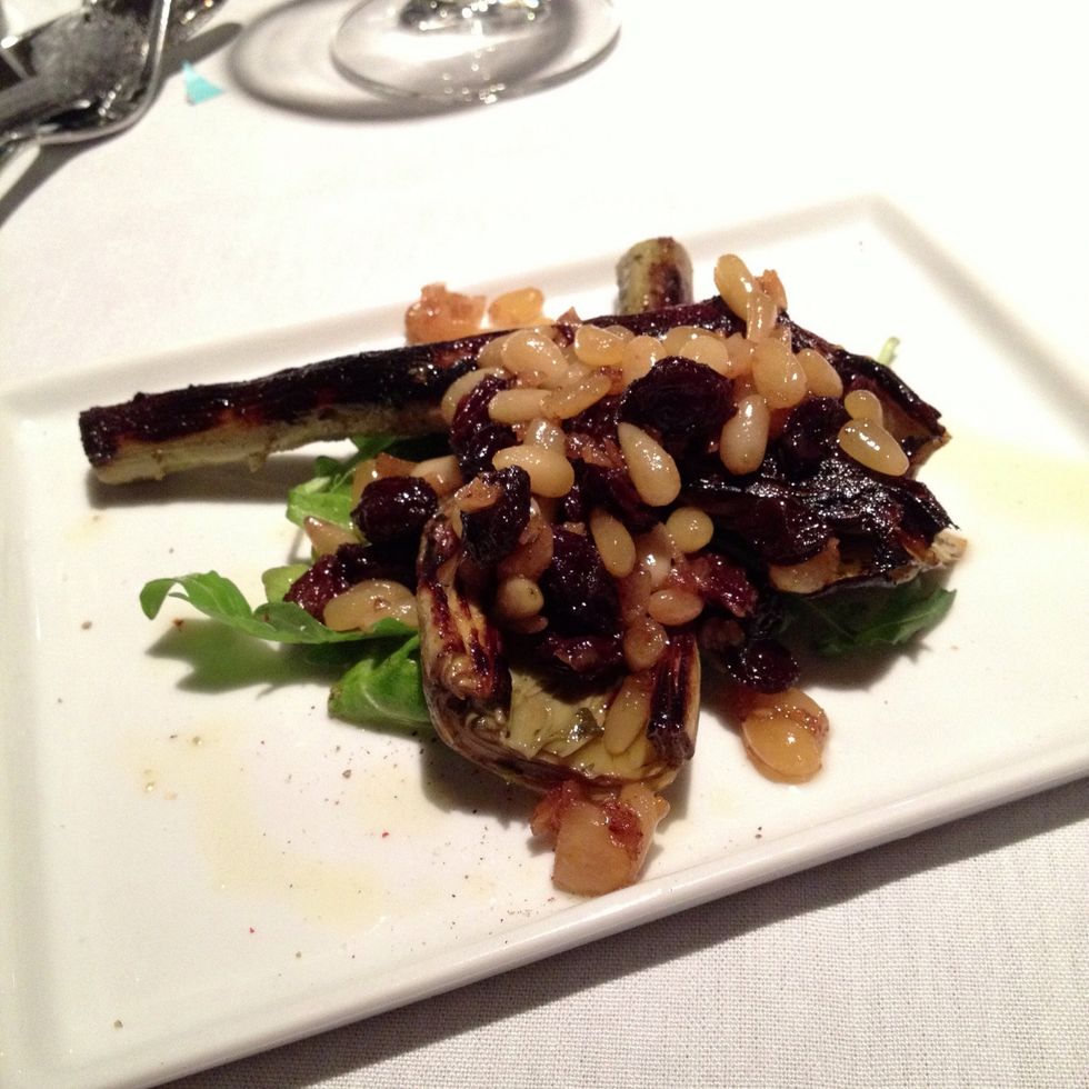 Course 3- grilled artichoke pine nut sofritto