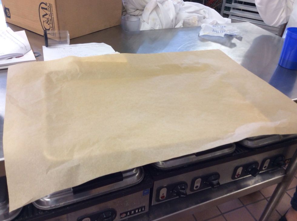 Cover a cookie sheet with parchment paper