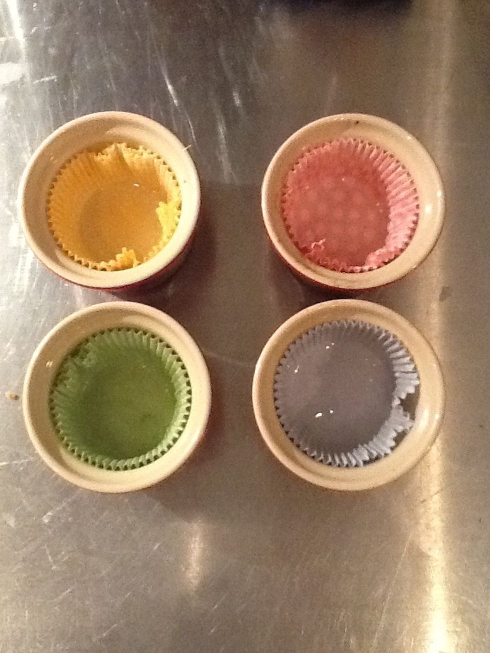 Cover a little bowl (that can go in the oven) with this muffin paper? And cover the paper with oil\ud83c\udf65