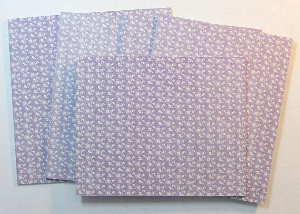 Cover all sides of the chipboard pieces with paper. I used a combination of papers from the Graphic 45 Secret Garden and Place in Time Collections.