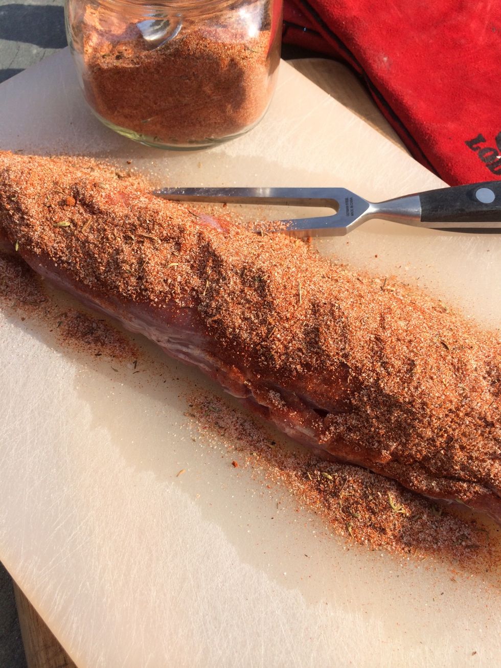 Cover all sides of the loin.