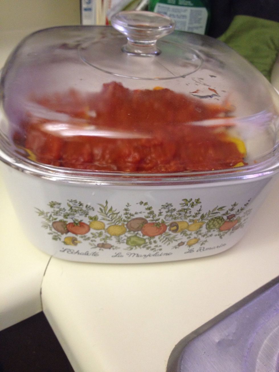 Cover and bake at 400 degrees for 40 minutes or until sausage is cooked through.