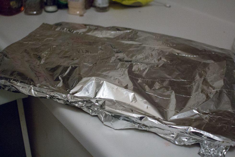 Cover and bake for 40 minutes covered, 15 minutes uncovered.