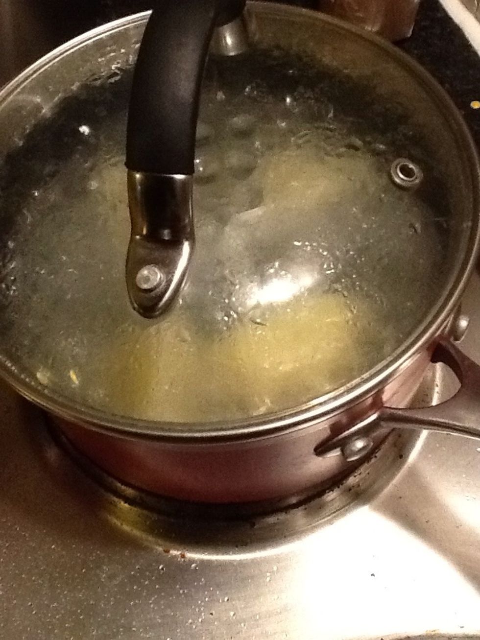 Cover and bring to the boil. Turn the heat down and simmer for 20 minutes
