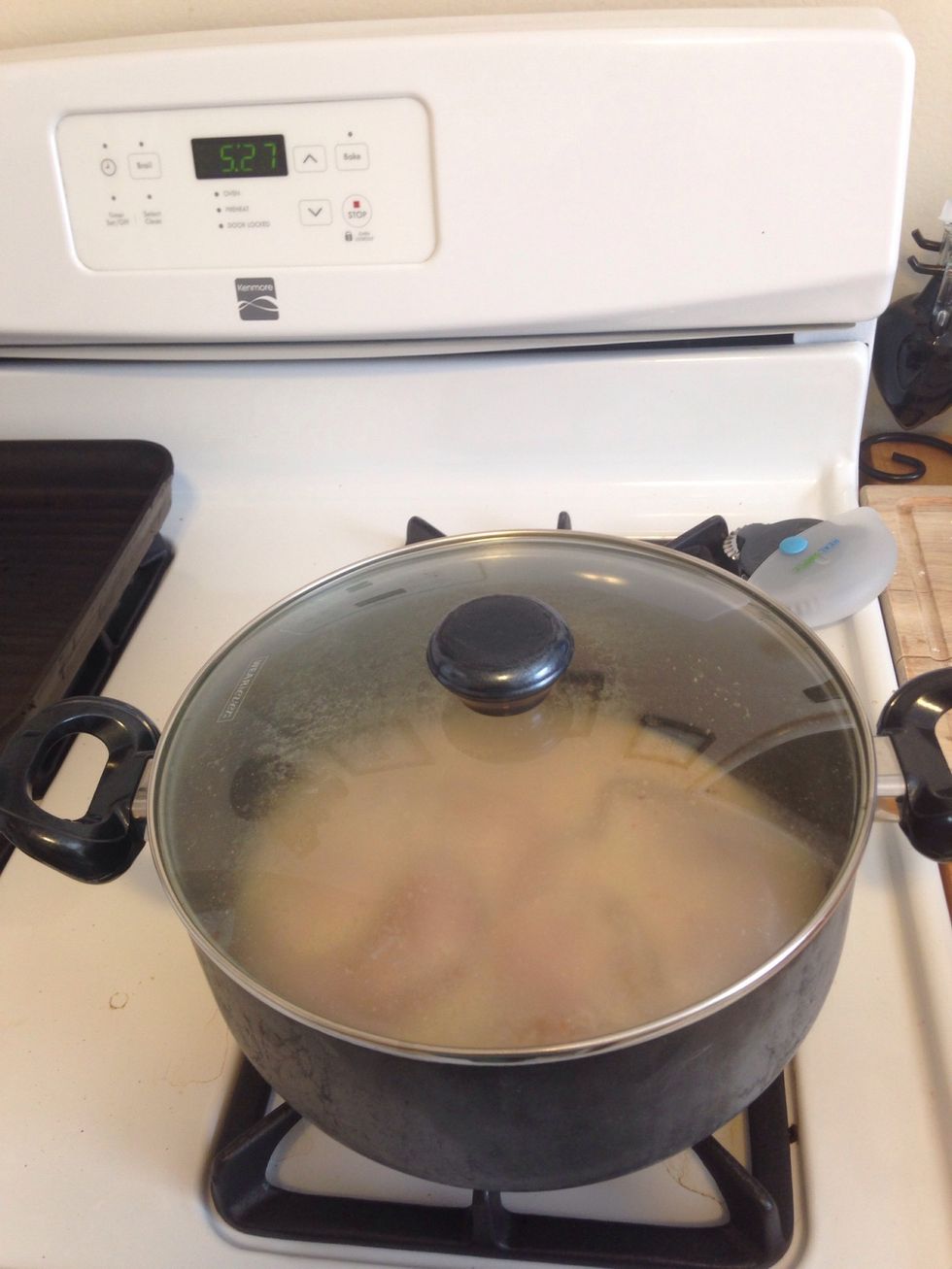 Cover and cook for ~8 minutes.