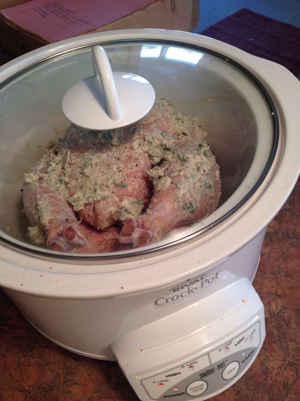 Cover and cook on high 3 hours. Then turn to low for remaining 4-6 hours until tender.