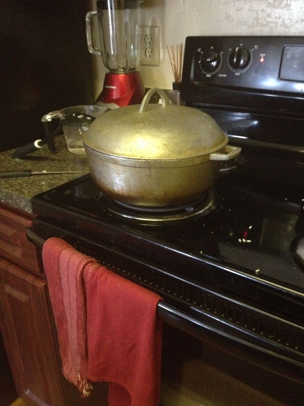 Cover and let it cook for about 20 mns on Medium.... After 20 mns put it on low... Let it cover still