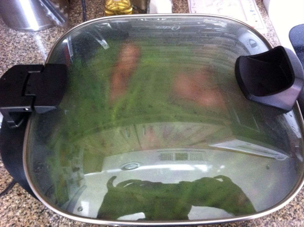 Cover, and let it steam for about 10 minutes. Add more water as needed.