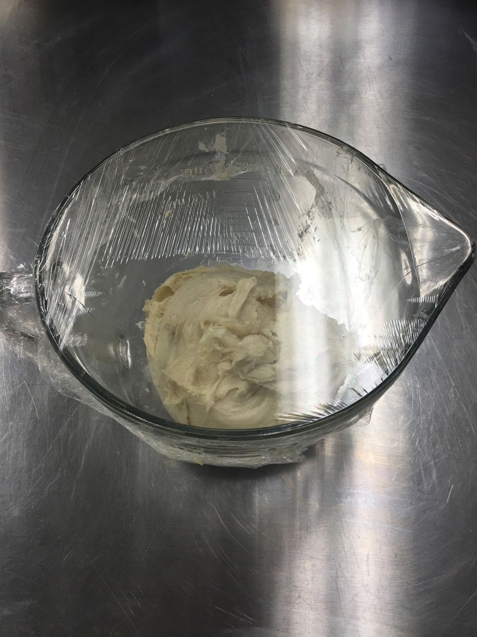 Cover and let rest at room temperature for 1-1.5 hrs. (Dough should double in bulk.)