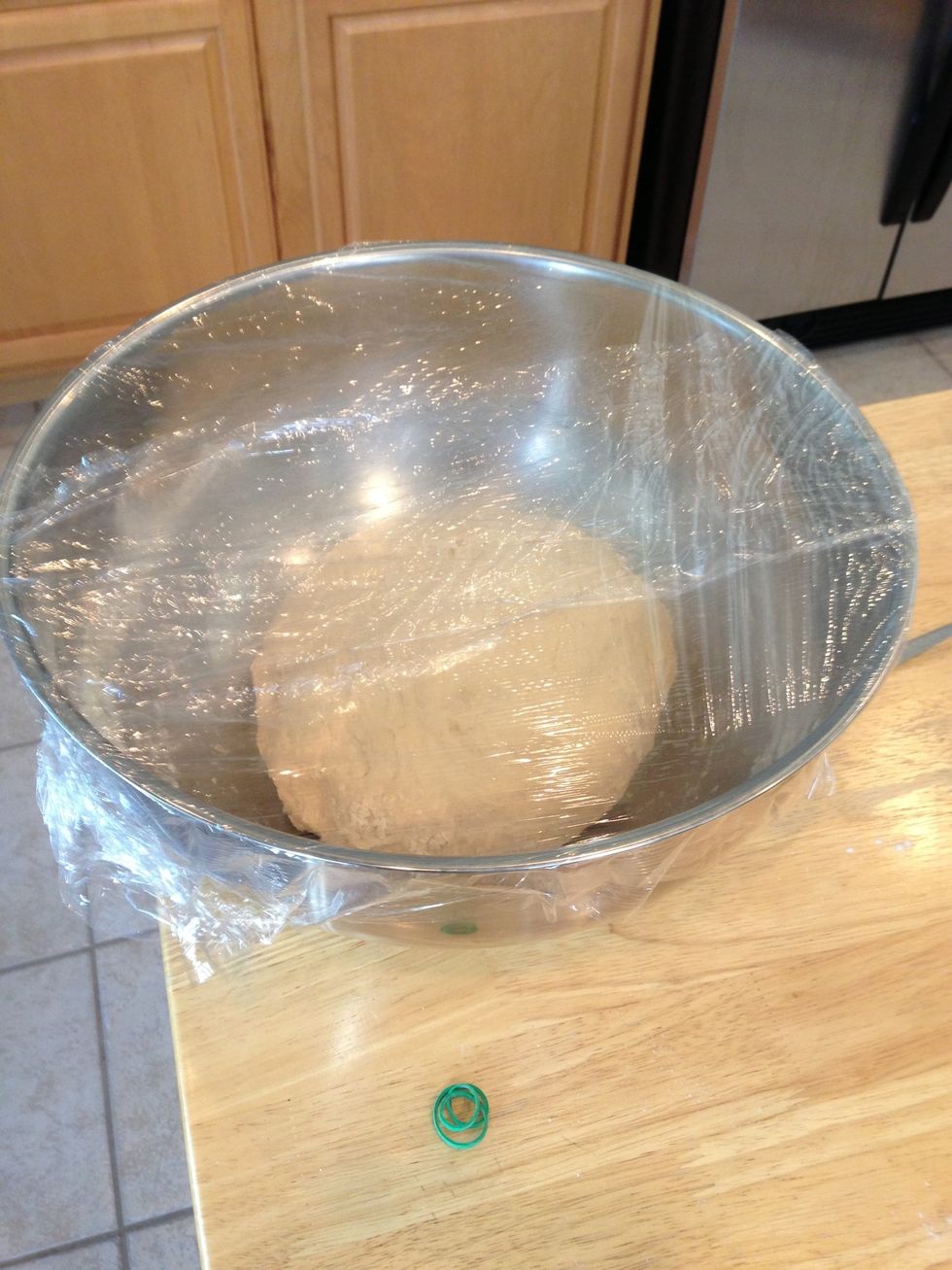 Cover and let sit until it doubles in size: 30-60 min