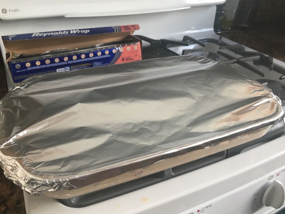 Cover and preheat over to 350 degrees