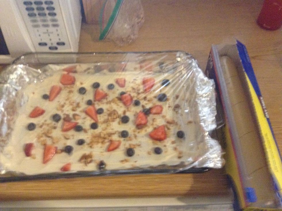 Cover and put in the freezer for about a hour !!!:)