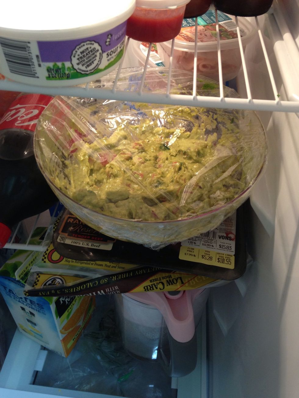 Cover and refrigerate for about 15 minutes to let the flavors come out.