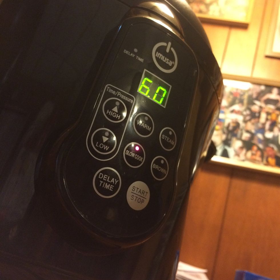 Cover and set slow cooker on low for 6hrs...and wait!