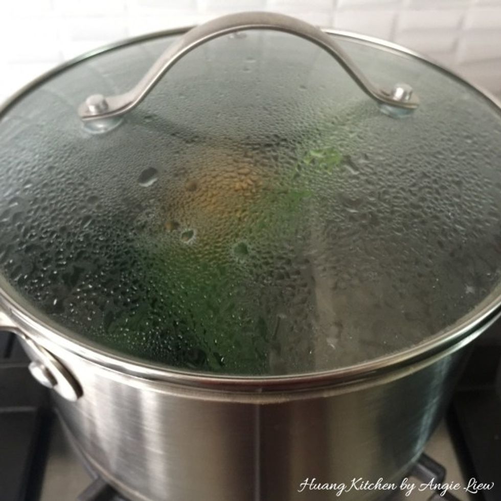 Cover and simmer for about 15 minutes to allow the ginger juice to infuse into the syrup.