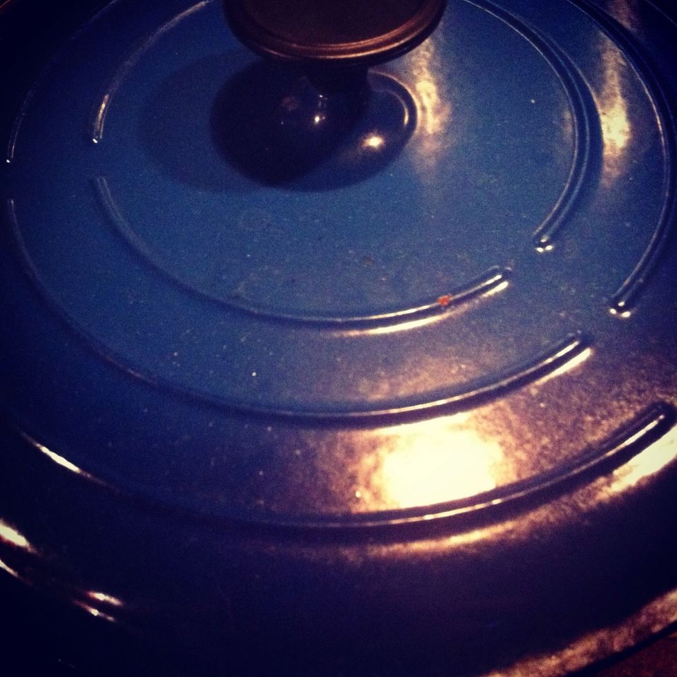 Cover and simmer on a very low heat for 20 minutes.