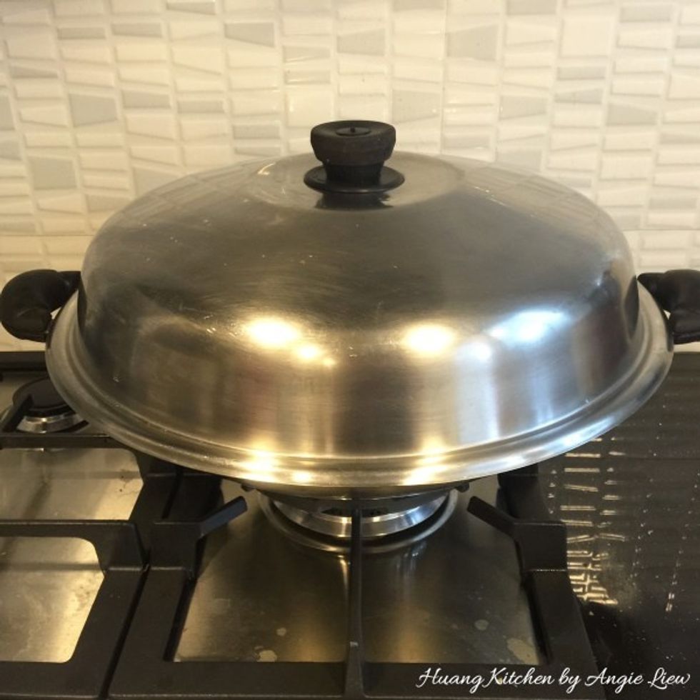 Cover and steam on HIGH heat for 15 minutes. And we're done!