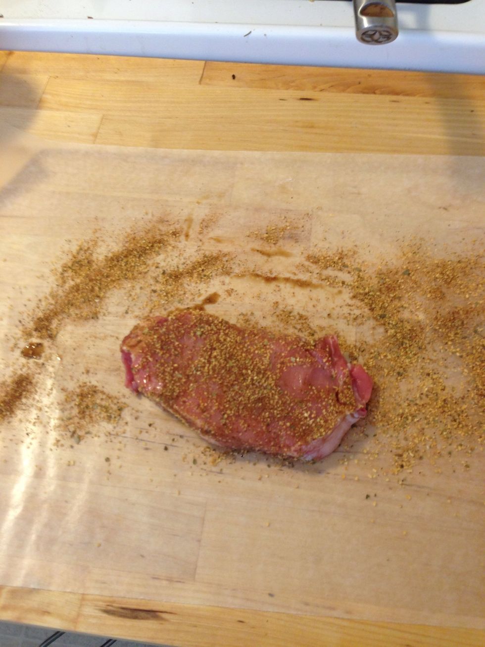 Cover both sides in Cajun seasoning.