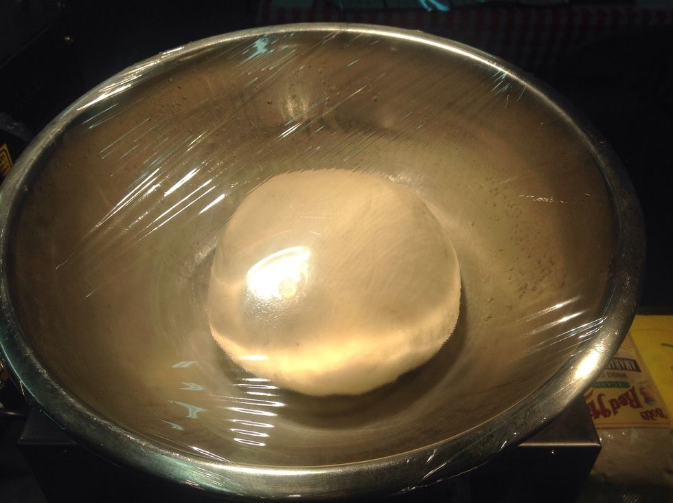 Cover bowl with plastic wrap and place in a warm spot for 1 to 2 hours until the dough proofs and doubles in size. Take a break, you deserve one!