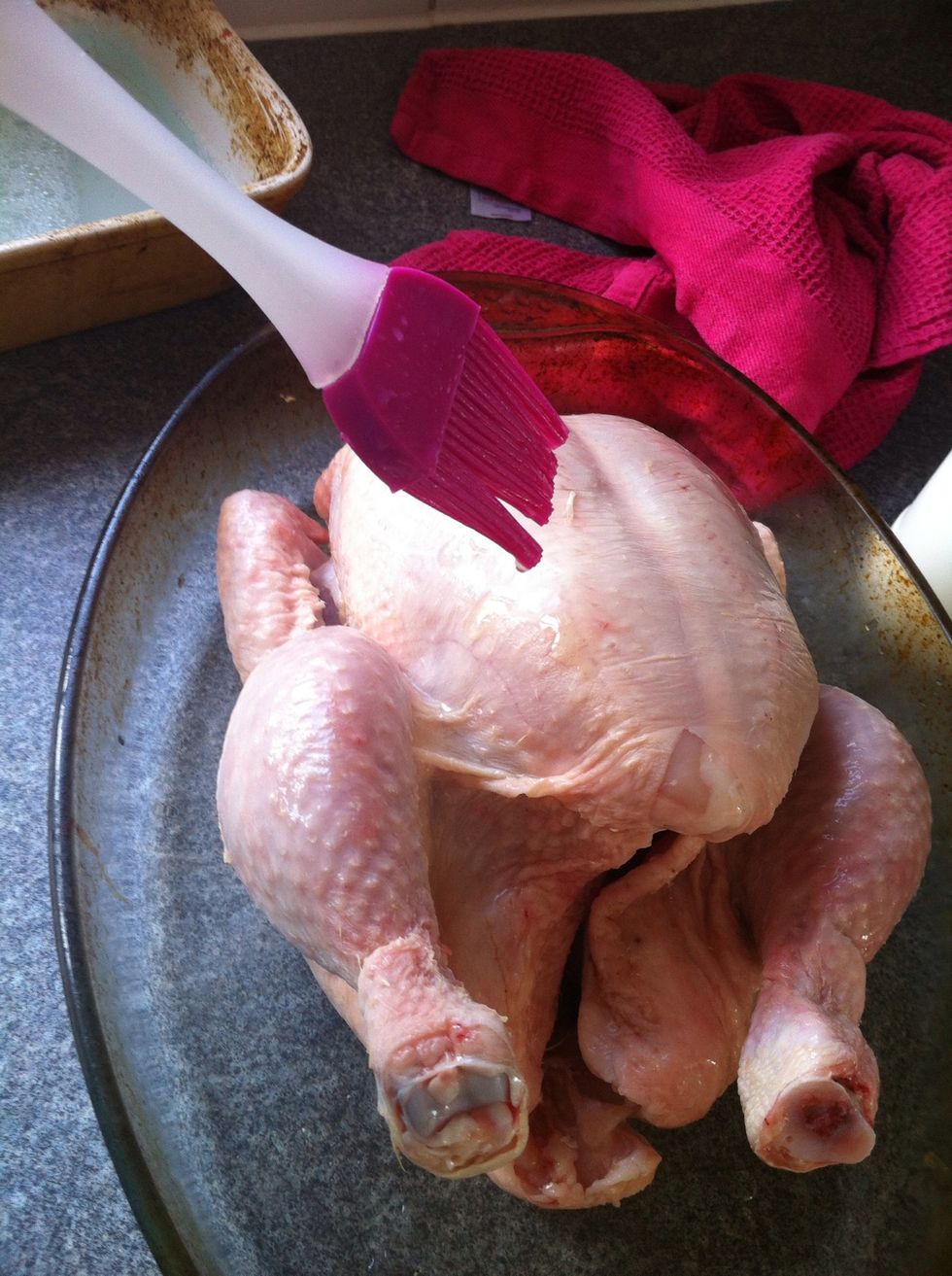 cover chicken in oil