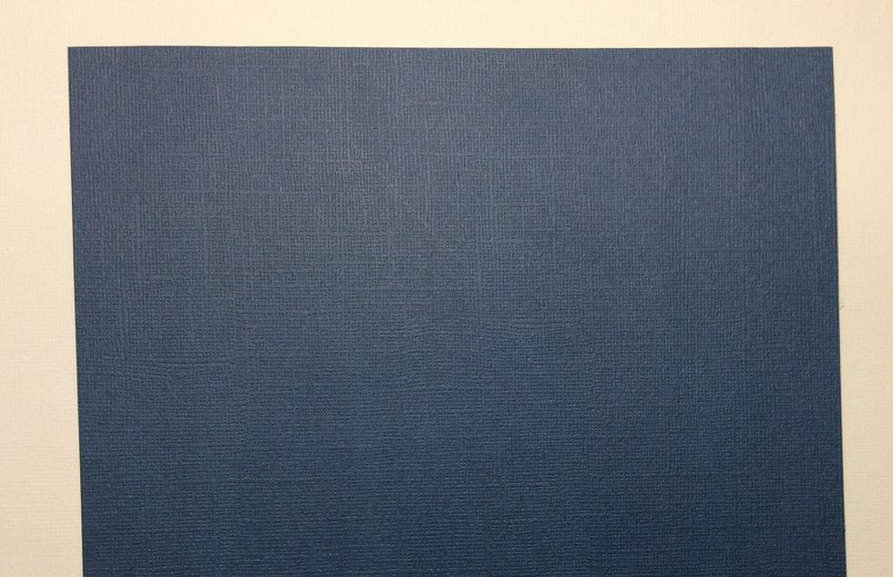 Cover chip board with card stock blue used