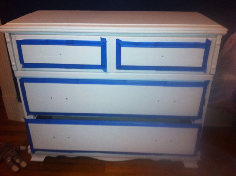 Cover edges with painter's tape. You'll also use the tape to hold the stencil in place