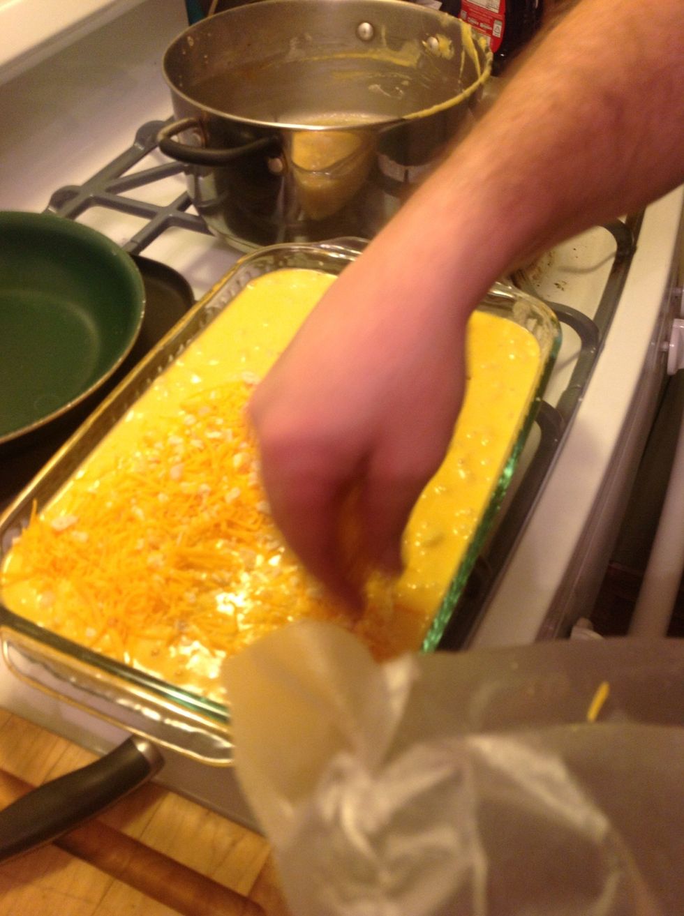 Cover every square inch of the pan.