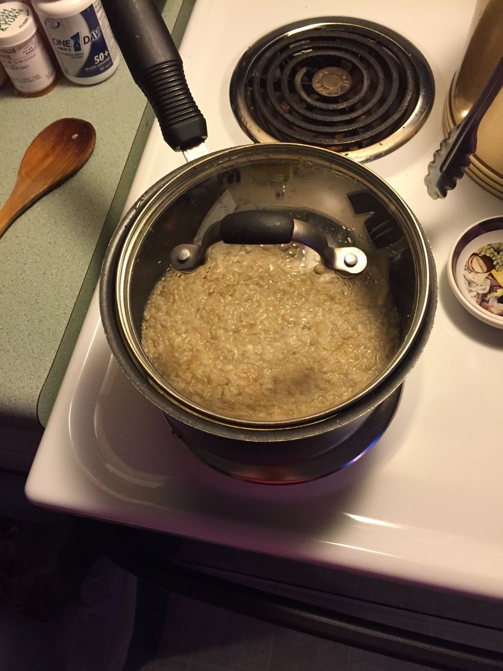 Cover for 1 minute. Open and stir, then put lid back on and let it sit