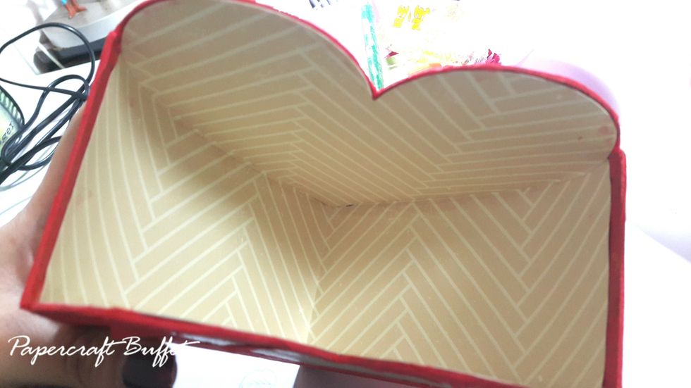 Cover inside with pattern paper.