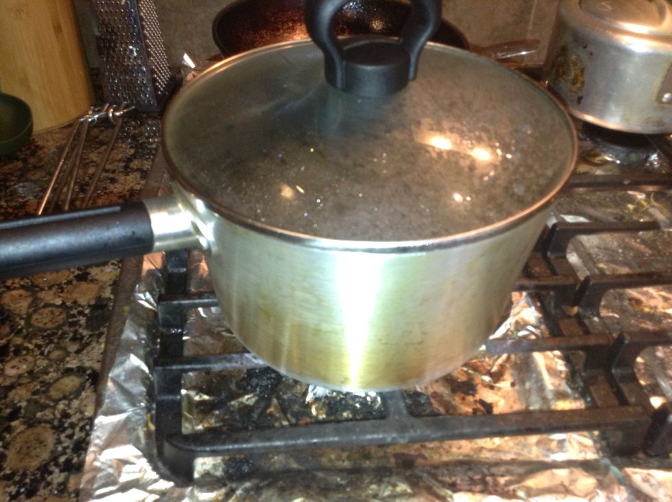 Cover it after adding the half cup water