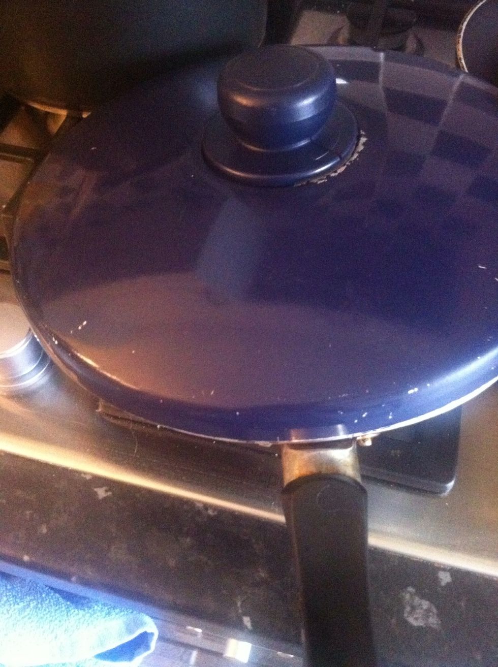 Cover it for quicker proses. Around 5 minutes each side