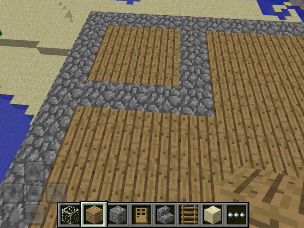 Cover it over like this. Repeat this process without the balcony part