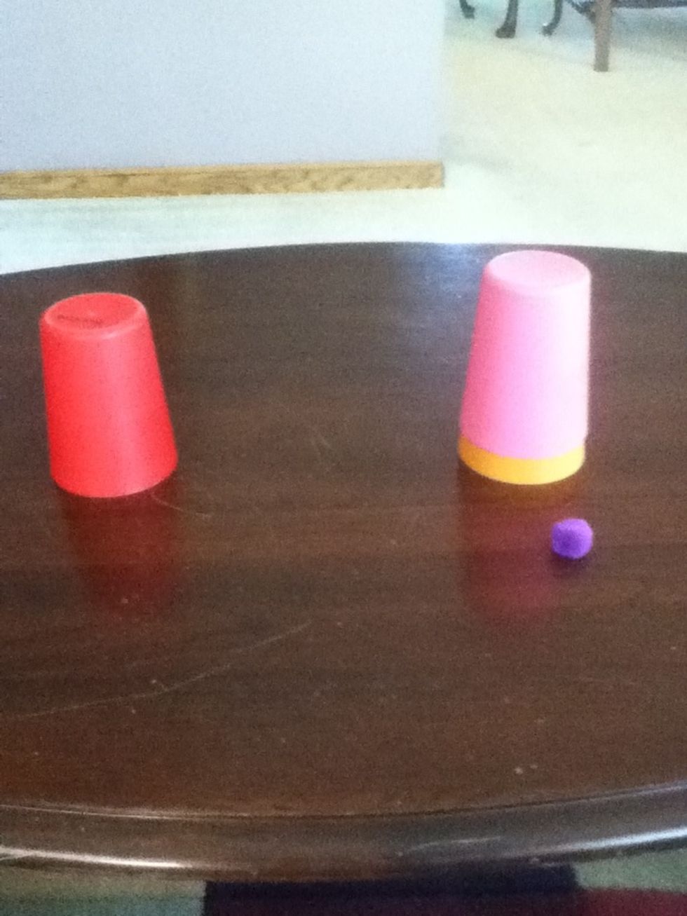 Cover it with the same cup that was behind the puff ball