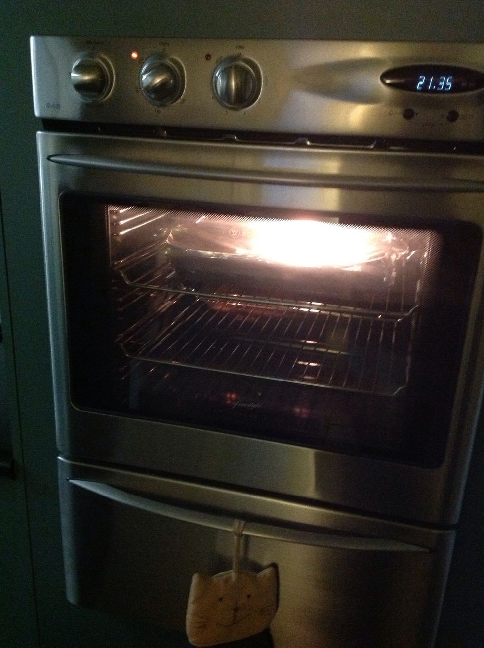 Cover pan with foil and bake for 40 minutes