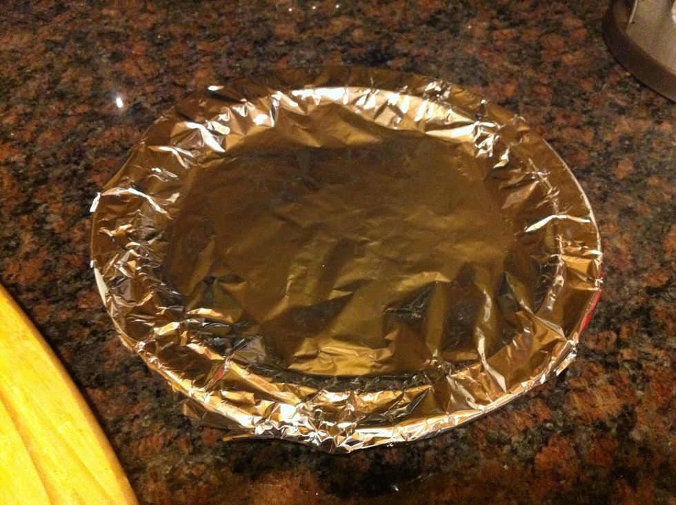 Cover plate in aluminum foil or wax paper.