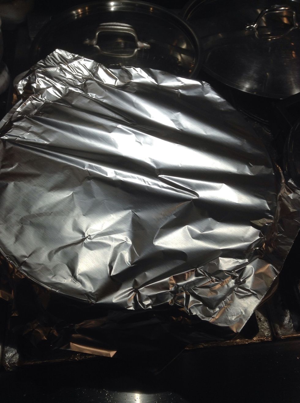 Cover pot with heavy aluminum foil.